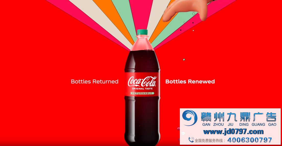 可口可乐创意动画，展现可回收瓶子的可持续性